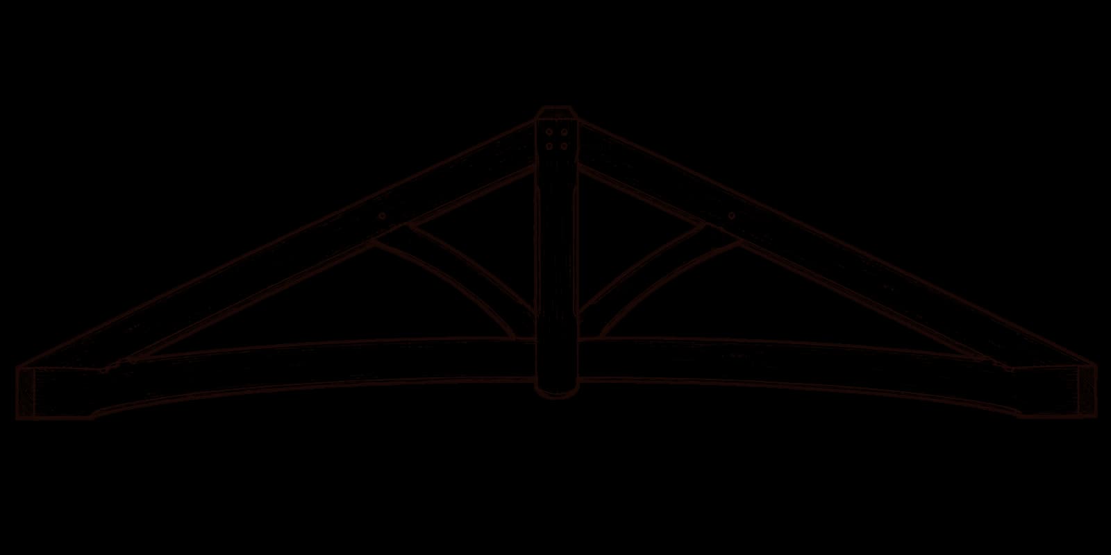 Arched Collar King Post truss configuration